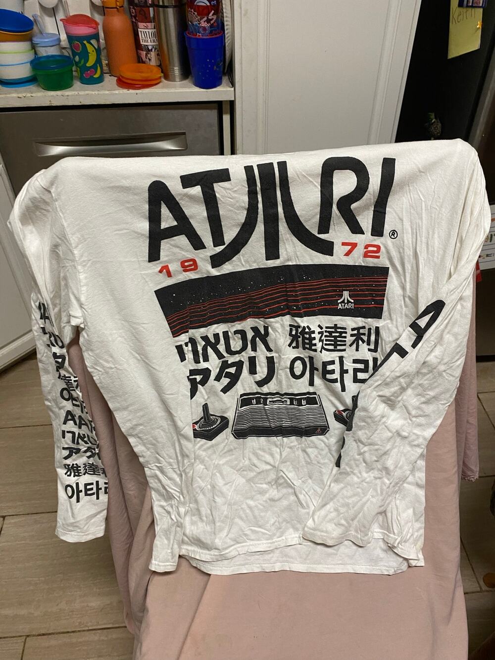 White Atari Long Sleeve Shirt Size Large